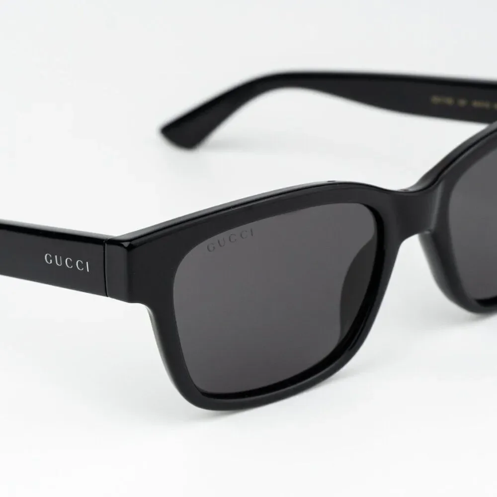 NEW Gucci GG1716S 001 Black Grey Square Unisex Sunglasses
